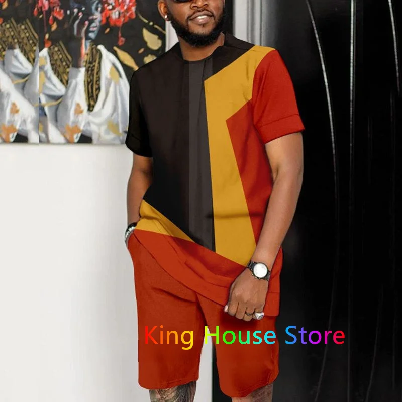 Summer Sportwear Suit Short Sleeve TShirt short Pants Jogger Set Men 2 Piece Set Tracksuit 3D Trend Oversized Man Outfit Clothes