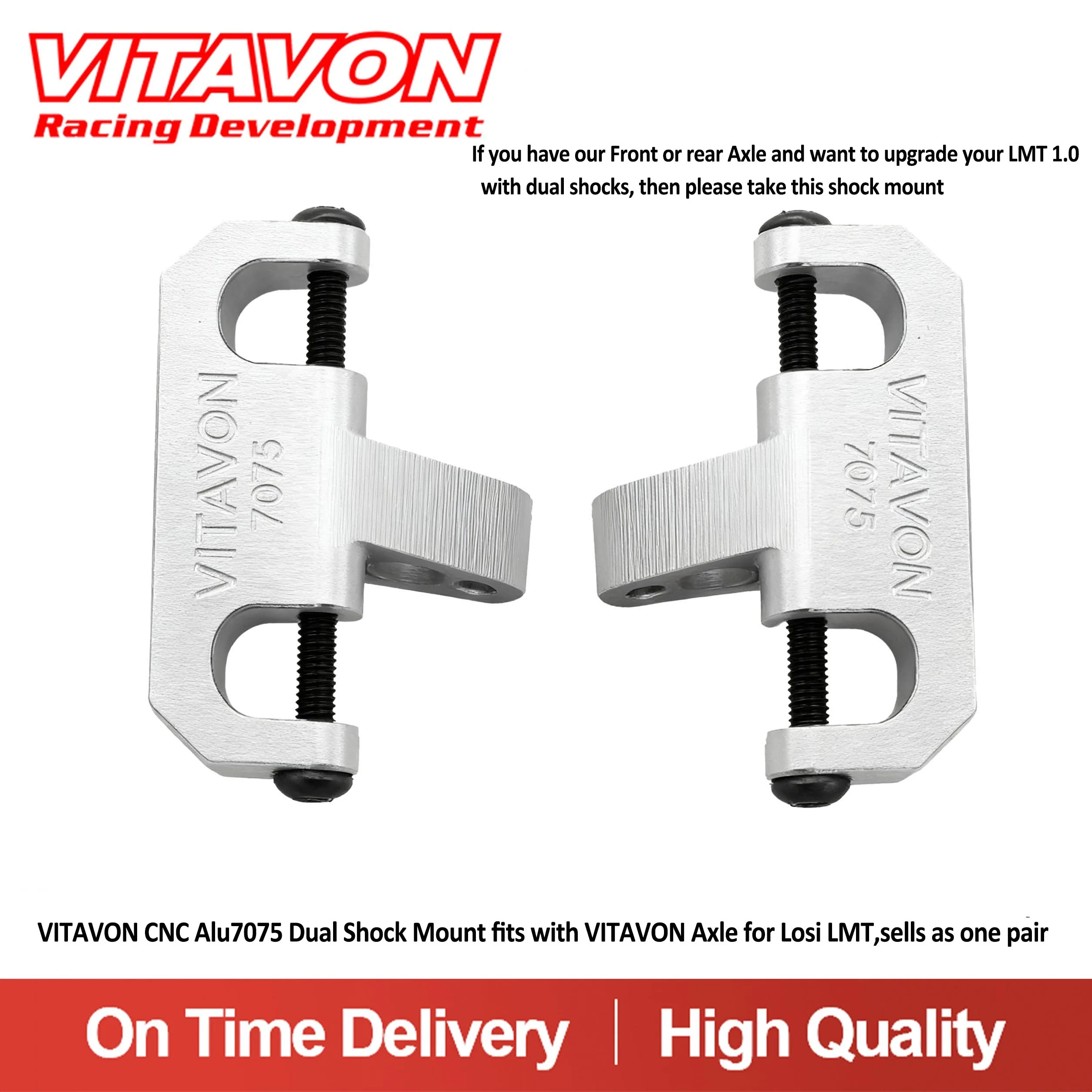 VITAVON CNC Alu7075 Dual Shock Mount fits with VITAVON Axle for Losi LMT,sells as one pair