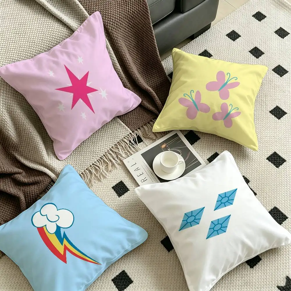Cute L-little-P-ponyS Cushion Cover Polyester Sofa Cushions Decorative Throw Pillows Home Decoration Pillowcover