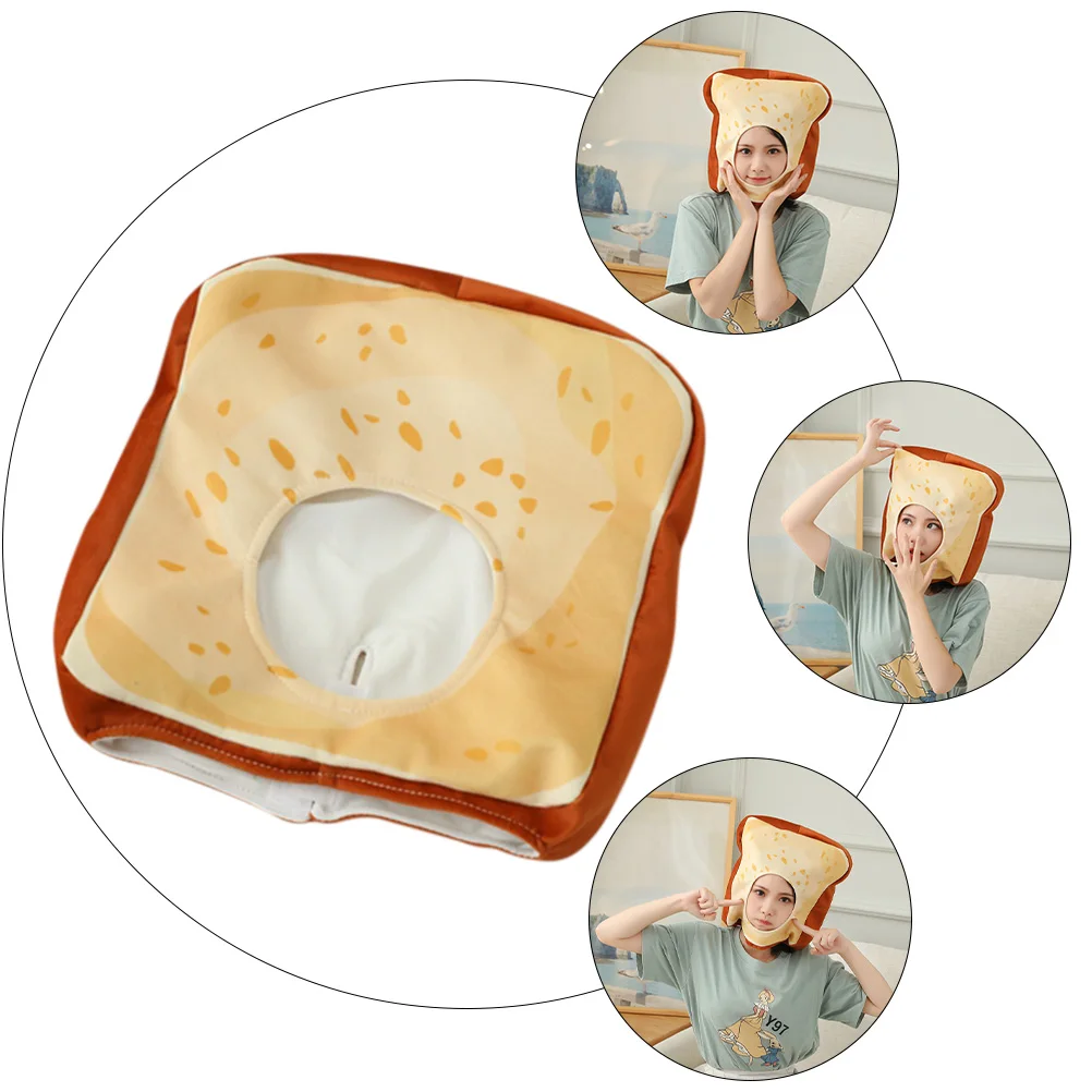 

Practical Decorative Hat Thick Soft Comfortable Warm Toast Bread Shape Photo Prop Daily Use Costumes