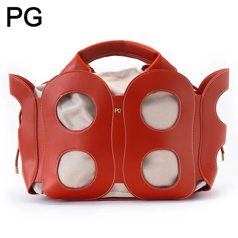 pg-lady-handbag-hollowed-out-circular-design-trendy-daily-versatile-double-layer-drawstring-new-single-shoulder-crossbody-bag