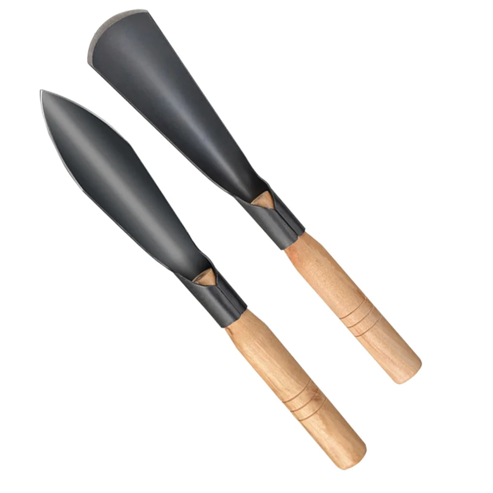 

2 pcs Planting Tools Lightweight Metal Shovel Wooden Handle For Garden Transplanting Weeding Digging Handheld Spade Gardening