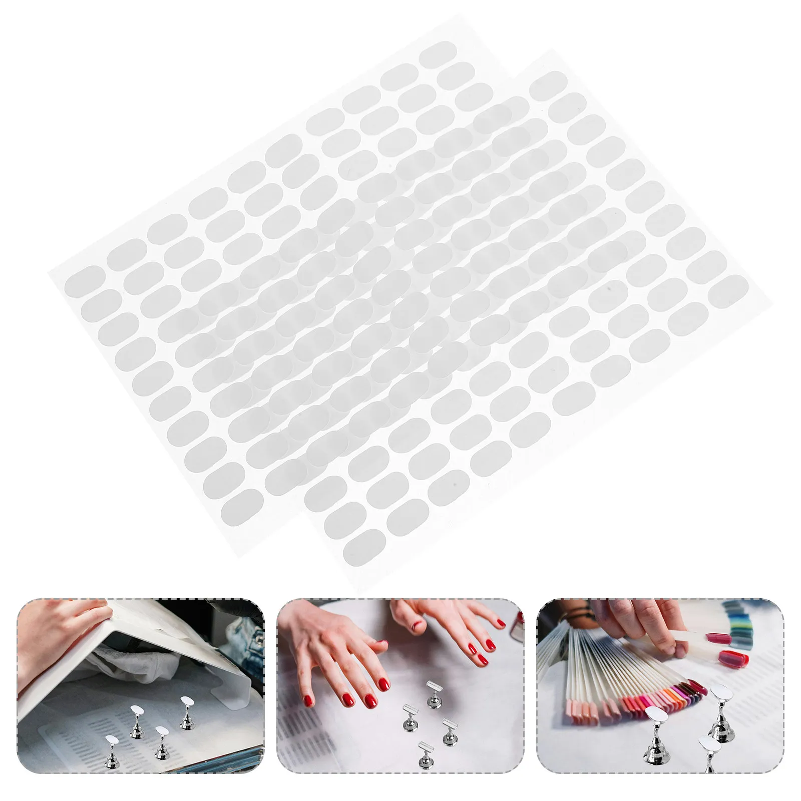 

Clear 2 Sheets Double Sided Sticky Dots High Adhesion Transparent Glue Salon Grade Art Tools For French Tip Extensions Press On