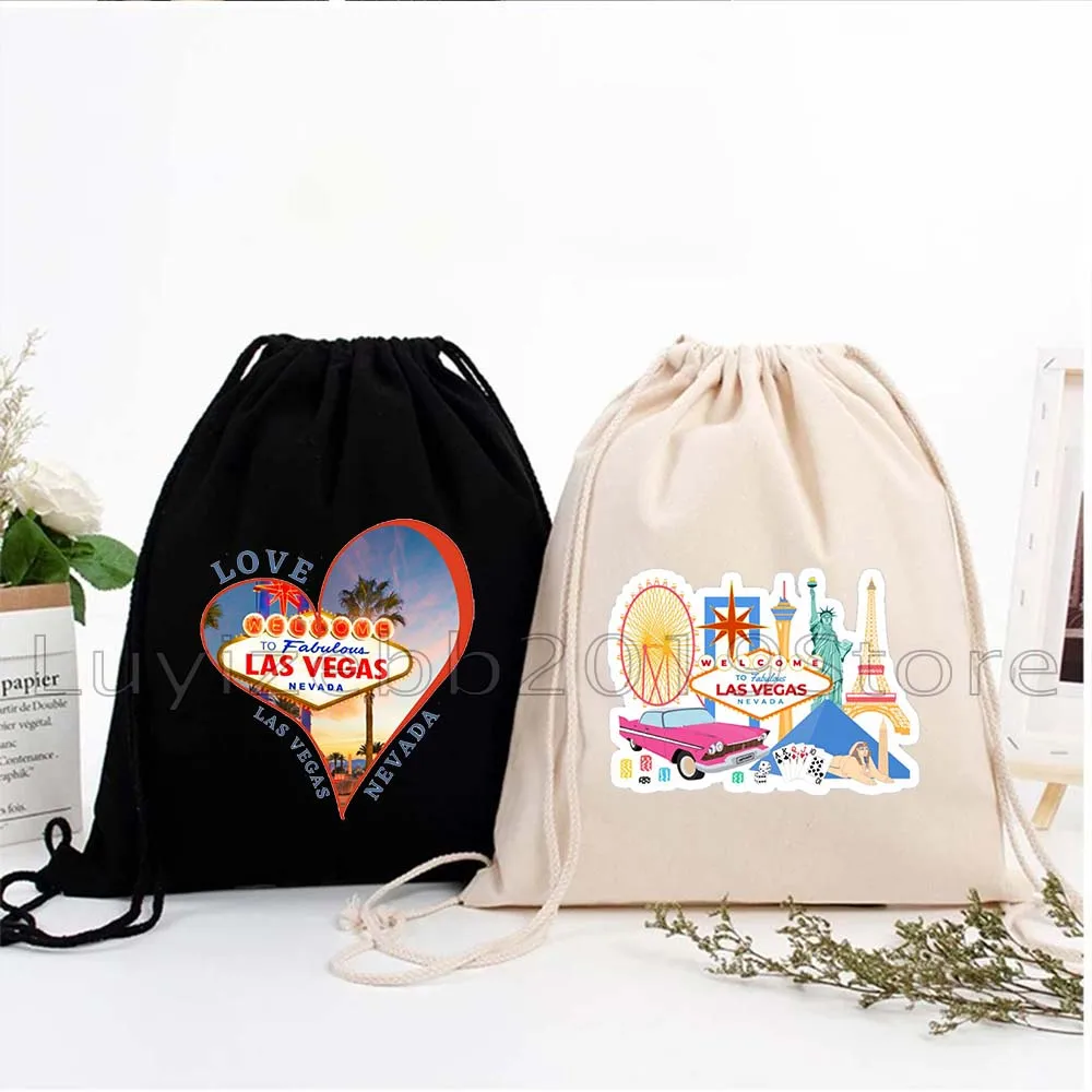 

American New York Fabulous Las Vegas City NEVADA Colorful Landscape Gift Drawstring Bags Soccer Backpack Gym Sackpack String Bag