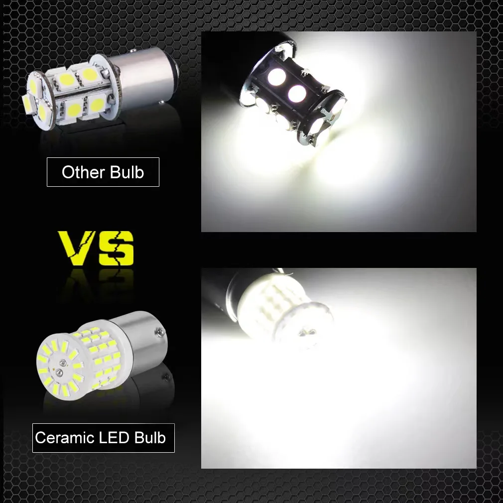 TCYATO 1pcs 1156 BA15S P21W BAU15S PY21W 7440 W21W P21/5W BAY15D 7443 3157 LED Bulb 54smd CanBus Light Reversing Signal Light