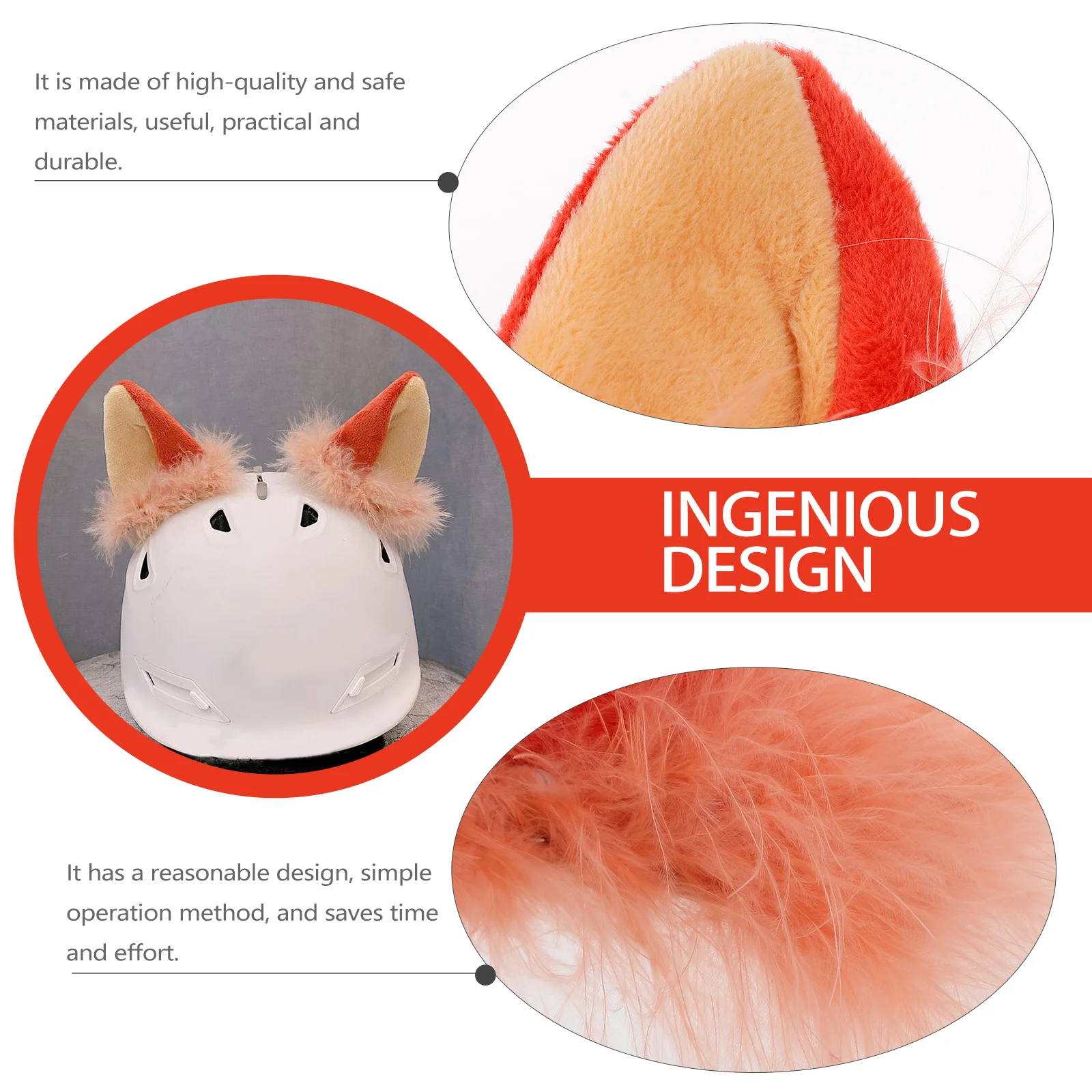 Decoration Affordable Plush Foxes Ears Decorative Electric Car Easy to Fix Accessories Faux Rabbit Fur Flannel Ornaments