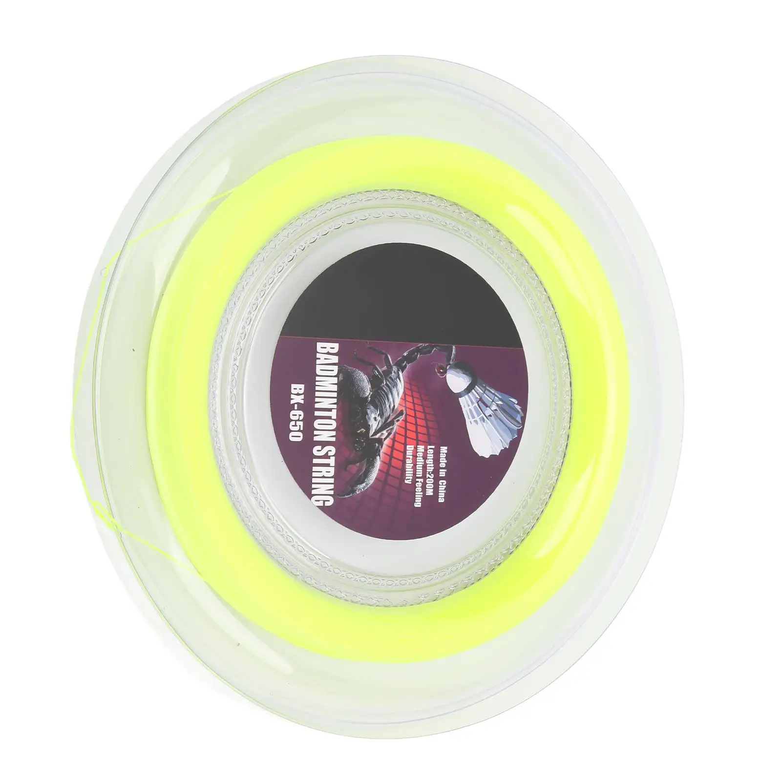 0.72mm Badminton Racket String Reel 200m - Fluorescent Yellow for Daily Training