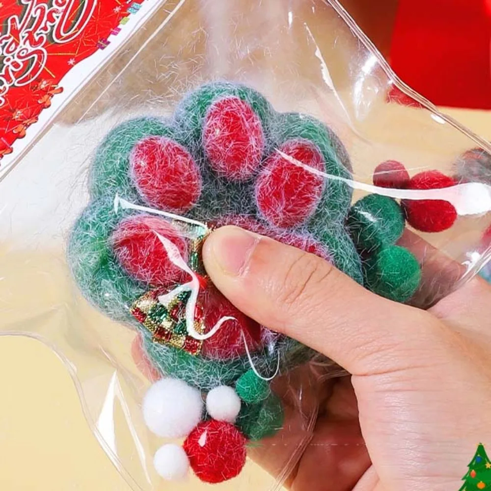 Kerst Kat Poot Knijpspeeltje Siliconen Pinch Toy Massaal TPR Fidget Zintuiglijk Speelgoed Voor Kinderen Volwassenen Gesimuleerde Voedsel Serie Gift