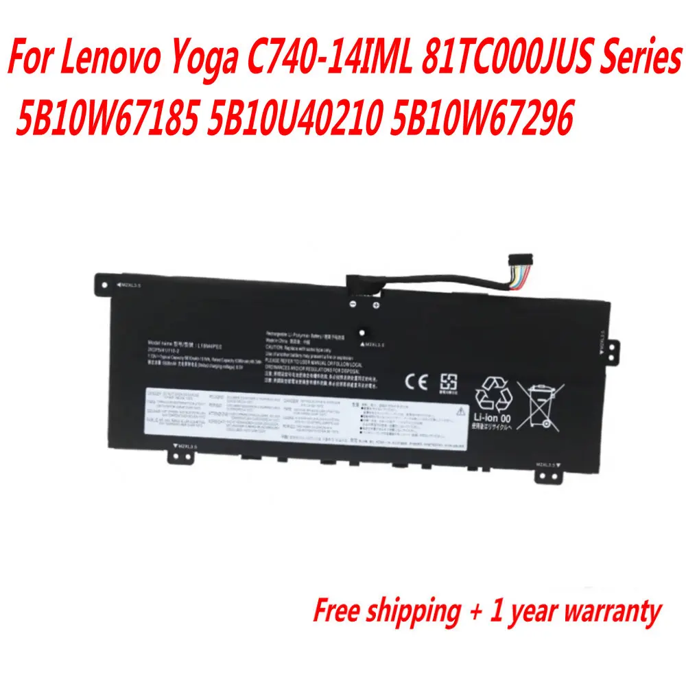 High Quality L18M4PE0 L18L4PE0 Laptop Battery For Lenovo Yoga C740-14IML 81TC000JUS Series 5B10W67185 5B10U40210 5B10W67296