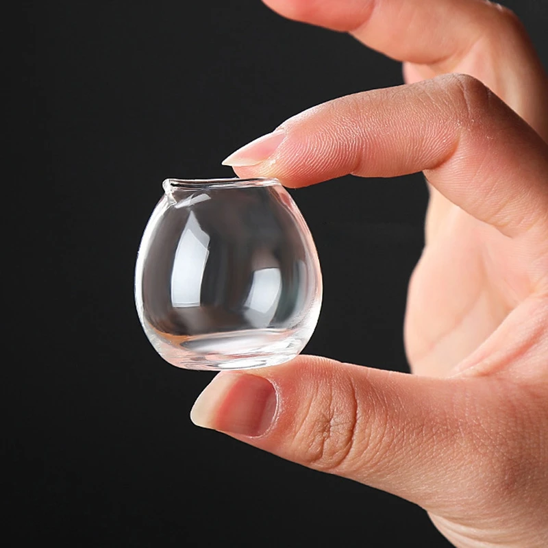 Mini Glass Milk Cup High Borosilicate Handmade Clear Exquisite Elegant Non Slip Thickened Bottom for Coffee for Dining Table