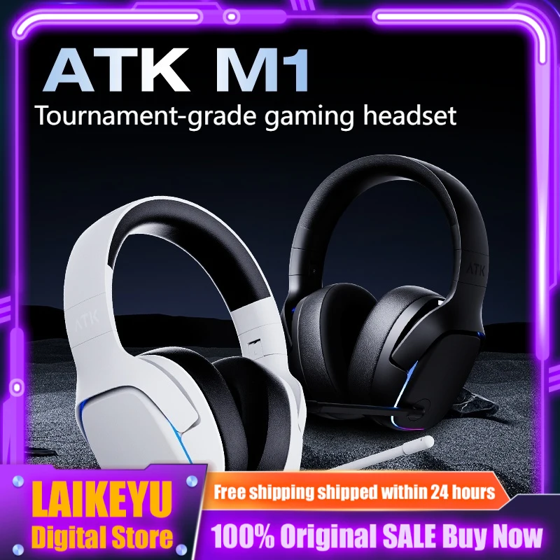 ATK Mercury M1 Wireless Gaming Headset ENC Noise Cancelling Headphones With Microphone Tri-Mode 7.1 Channel Long Battery Life