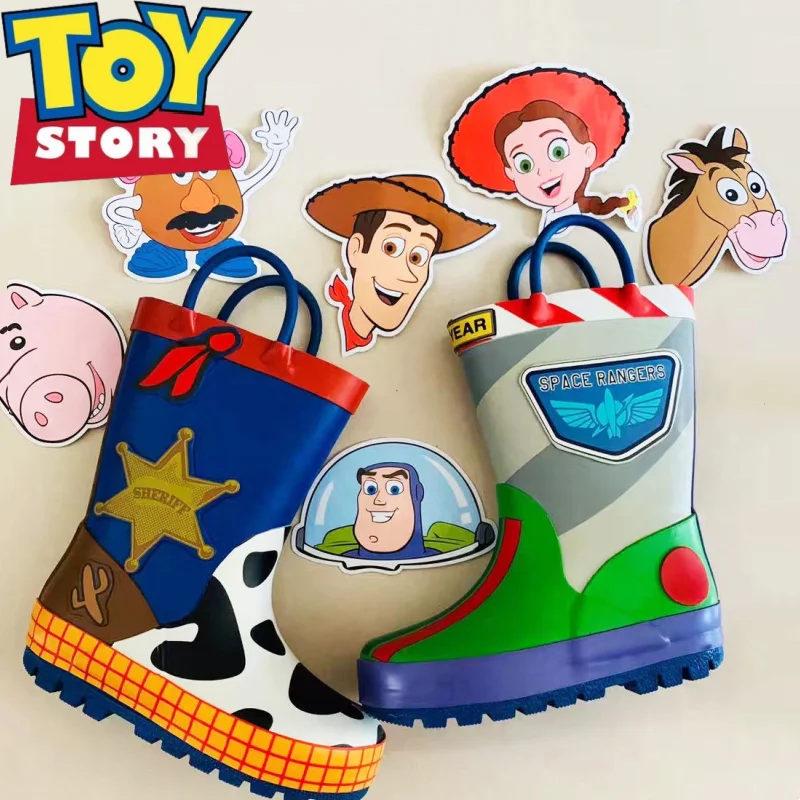 Disney Cartoon Kids Toy Story Rain Boots Student Rain Boots Children\'S  Fashion Shoes Non-Slip Short Shoes Cute Toys Kids Gifts