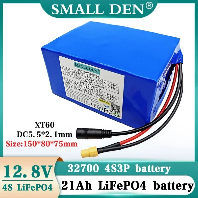 

32700 LiFePO4 Battery 4S3P 12.8V 21Ah batter belt 4s Balanced BMS for Electric Boats and Uninterruptible Power Supplies battery