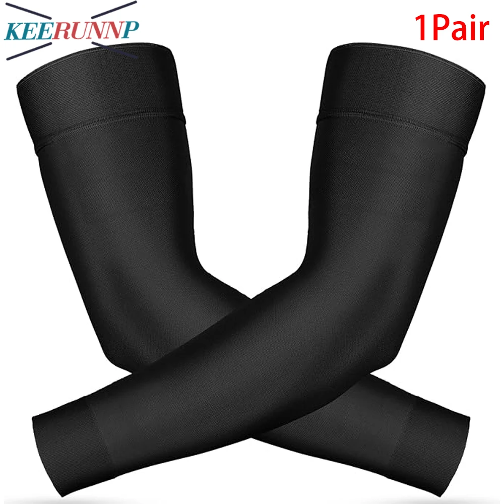 1Pair Compression Arm Sleeves,Firm 20-30mmHg Graduated Compression Full Arm Support for Golfers & Tennis Elbow Brace,Work,Sports view 6
