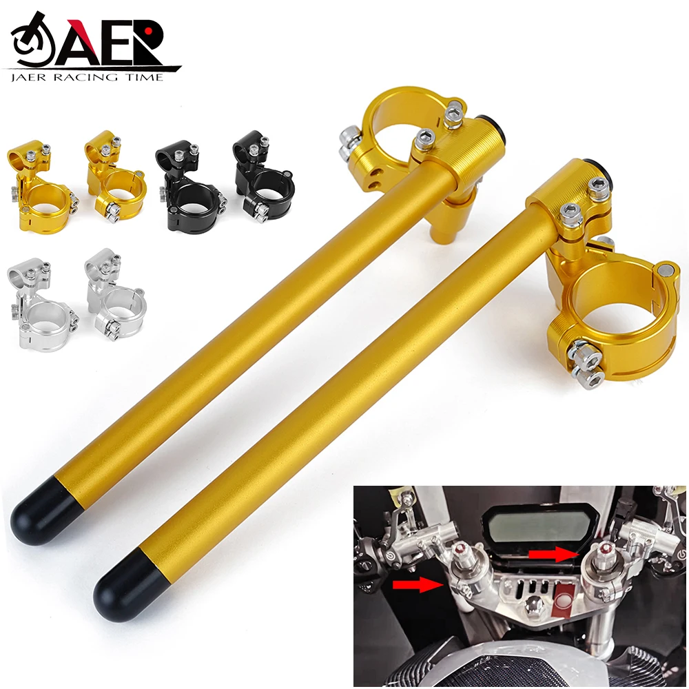 

45mm Motorcycle CNC Billet Aluminum Adjustable Clip-On Handlebar Fit most of sport bike with 45mm fork clip