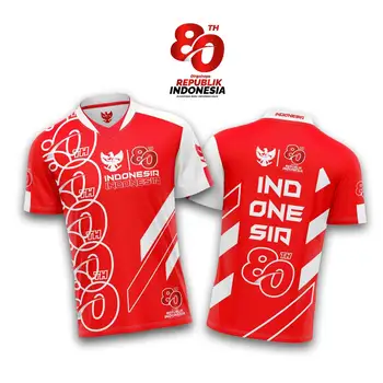 印尼獨立80週年紀念球衣 - 紅白「印尼」週年印花球迷足球衫 6 最佳銷售 印尼航運 - №1