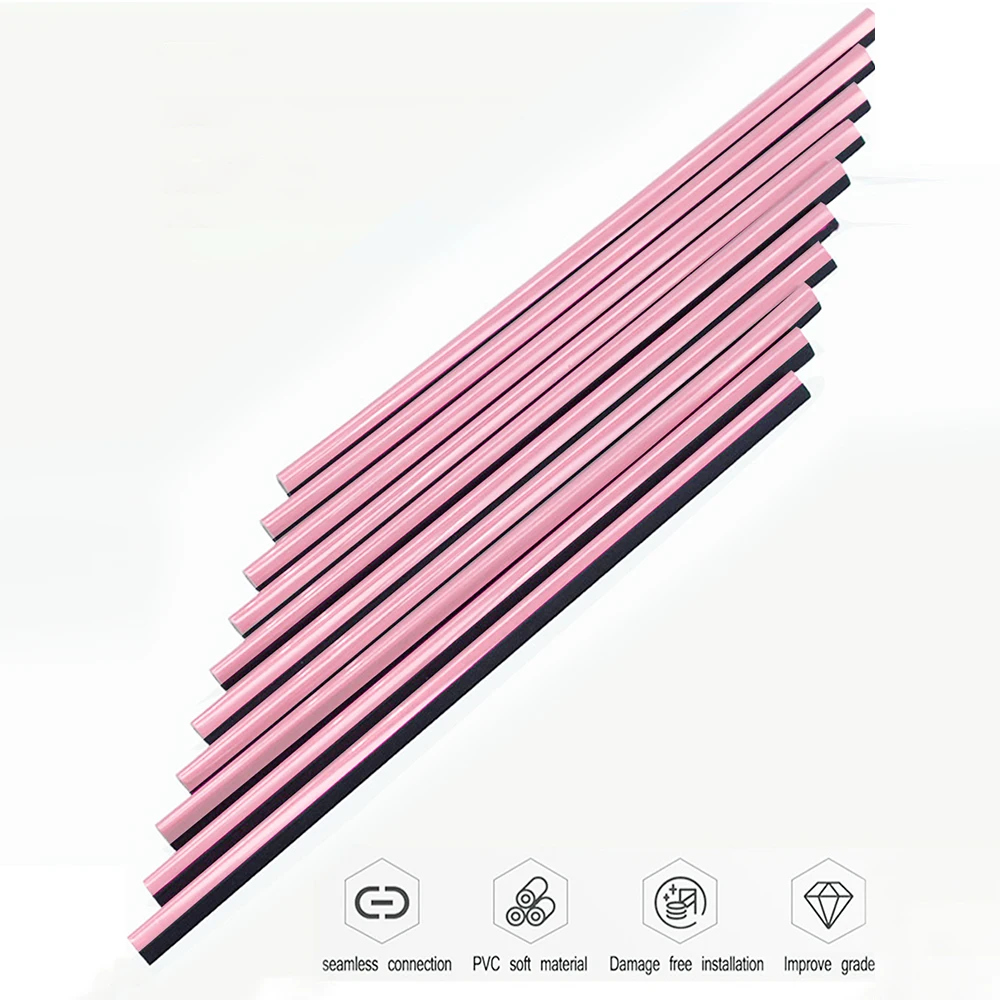 Car Air Conditioner Vent Outlet Trim 10pcs Pink DIY U Shape Car Trim Strip Auto Interior Side Air Vents Strip Car Interior Trim