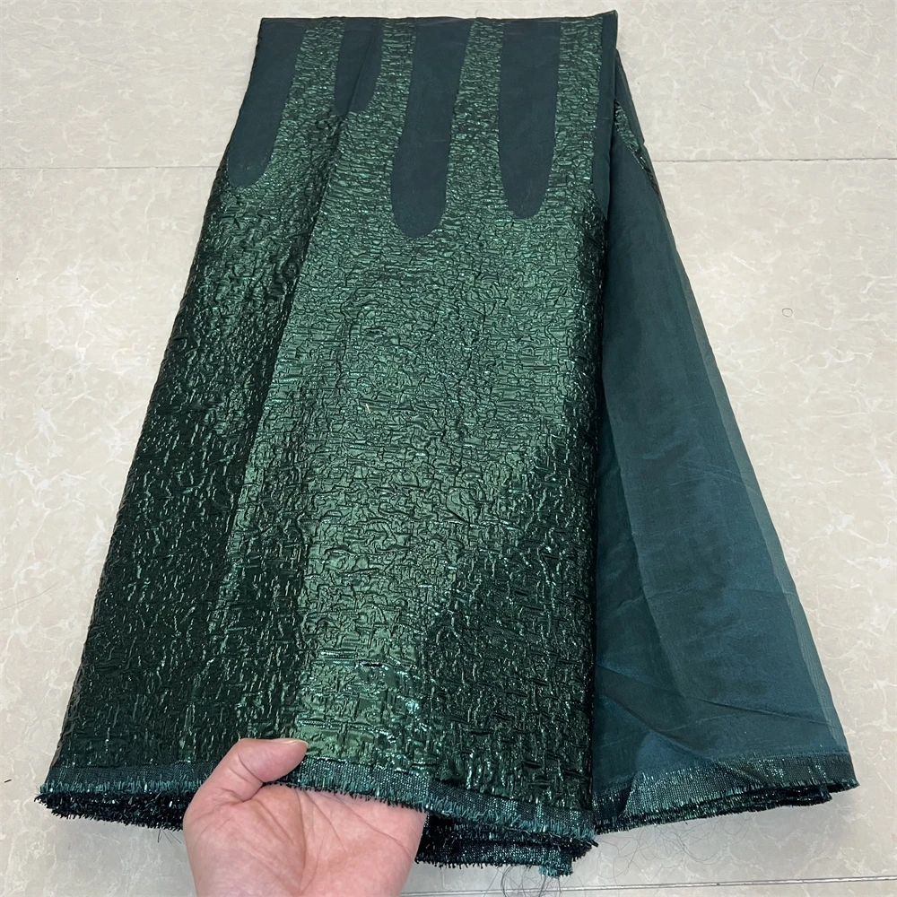 

2025High QualityAfrican Nigerian Tulle Lace Fabric Organza Embroidery Guipure Brocade Jacquard Wedding Dresses Party Gowns 5Yard