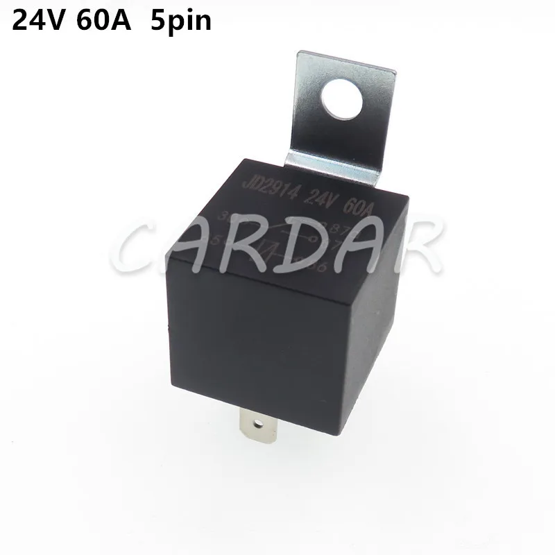 

60A Auto Relay With Iron Mounting Hole 5pin DC 24V Waterproof Car Relay Normally Open