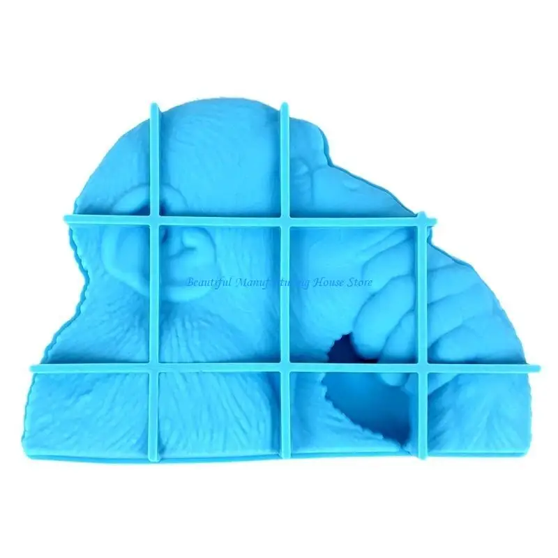 

E56A Thinking Gorillas Ornament Silicone Gypsum Mold for Home Decoration Jewelry Tool