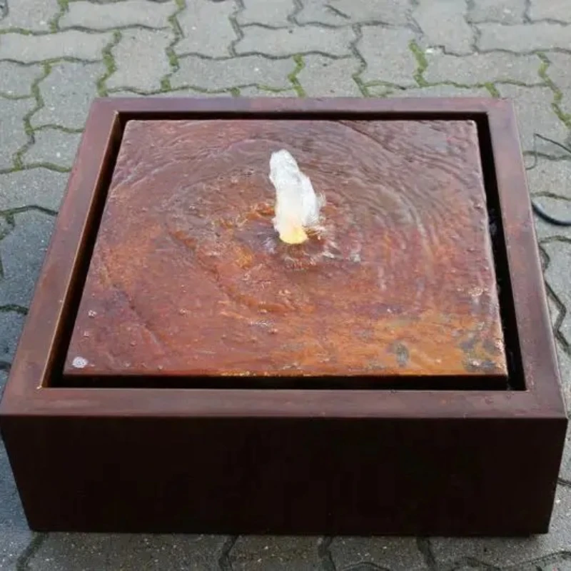 

Outdoor square divider metal garden steel fountain