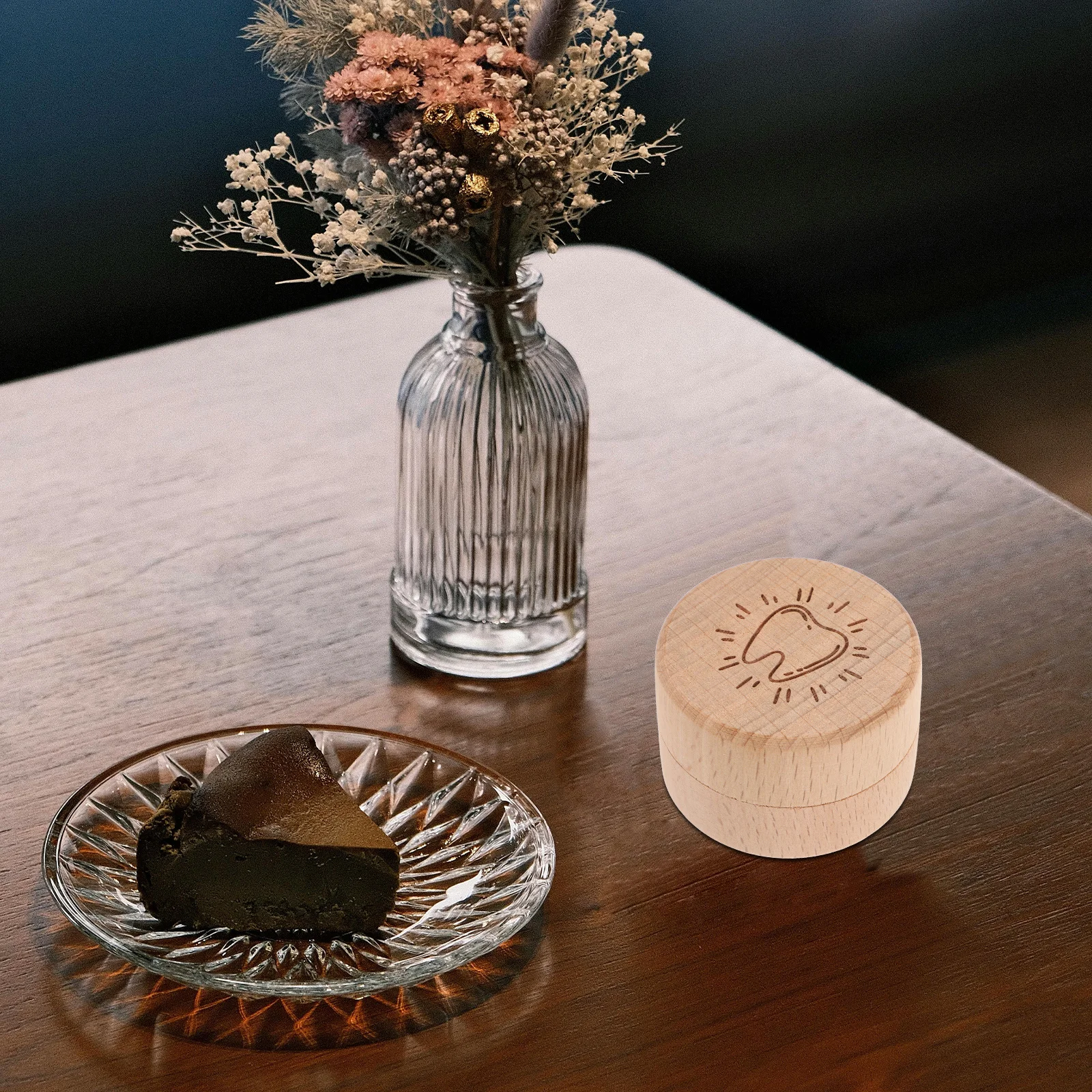 

Baby Tooth Box Wooden Kids Teeth Storage Container First Tooth Infant Fetal Hair Box Toddler Keepsake Gift