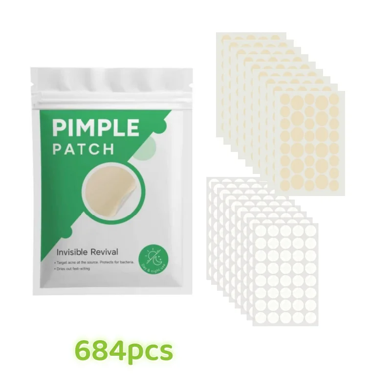 76/380/684pcs Hydrocolloid Pimple Patch Set, White & Nude Round Spot Cover Stickers, Invisible Daily Use image 4