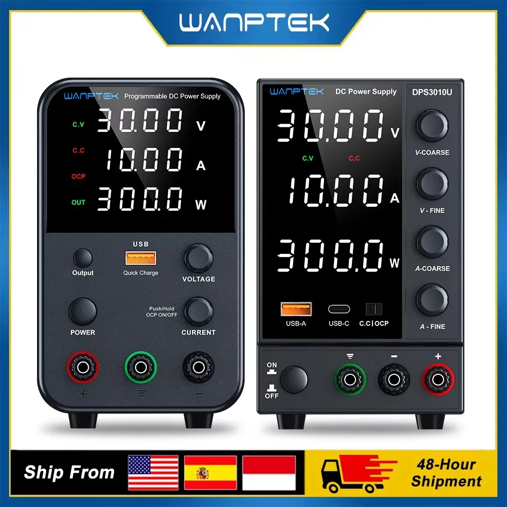 Alimentatore da Laboratorio Wanptek Regolabile 30V10A 60V5A 120V3A con Ricarica USB, Alimentatore DC da Laboratorio a Tensione e Corrente Regolabili