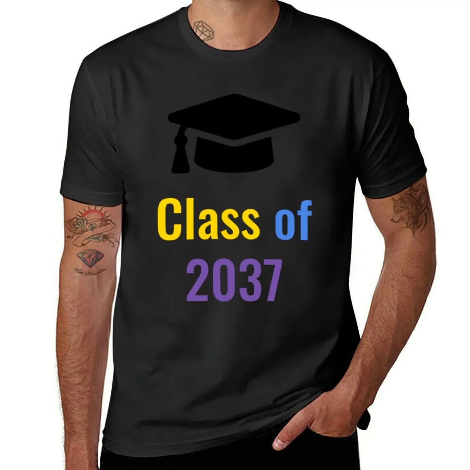 Class of 2037 (Gold, Blue and Purple) T-Shirt customs customizeds tops quick-drying mens clothes