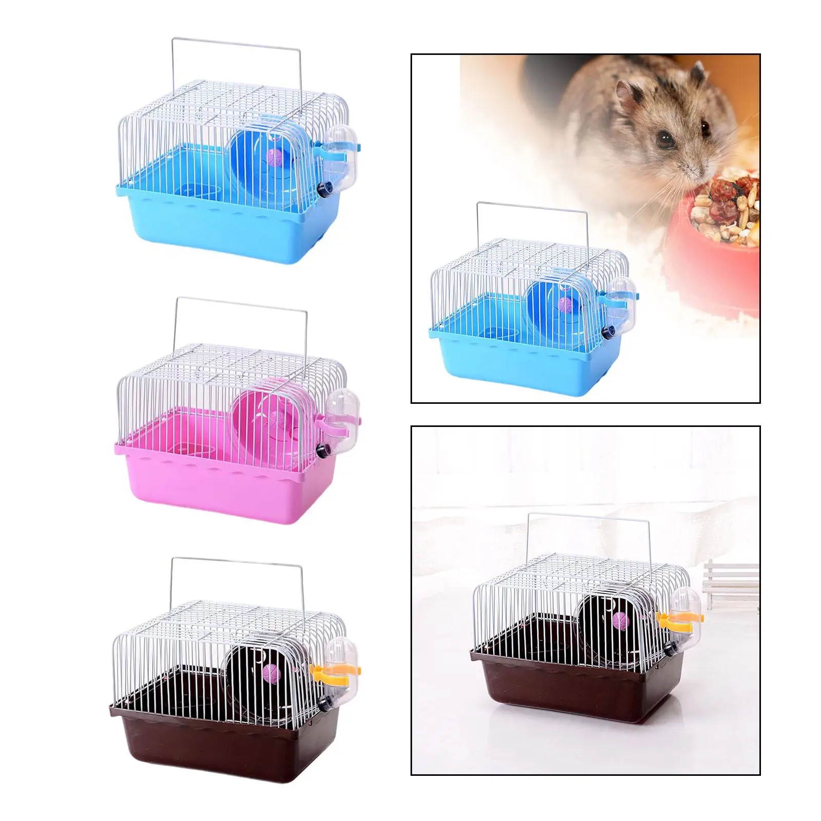 Jaula transportadora portátil para hámster con rueda de ejercicio - imagen 4