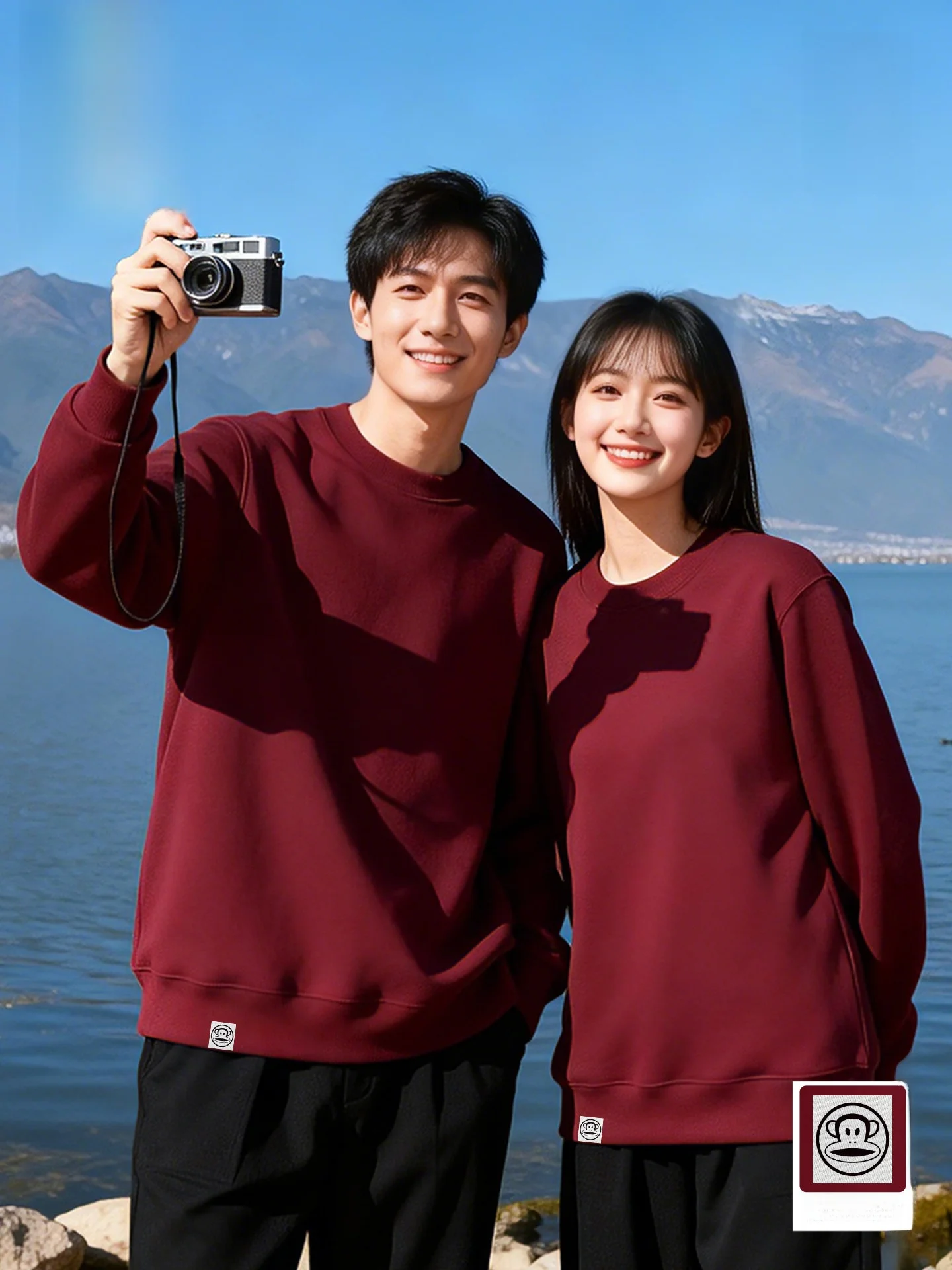 

Красная толстовка с капюшоном 2026 года, лимитированная серия, мужская, новогодняя, парная одежда, свободный крой, длинный рукав, круглый вырез