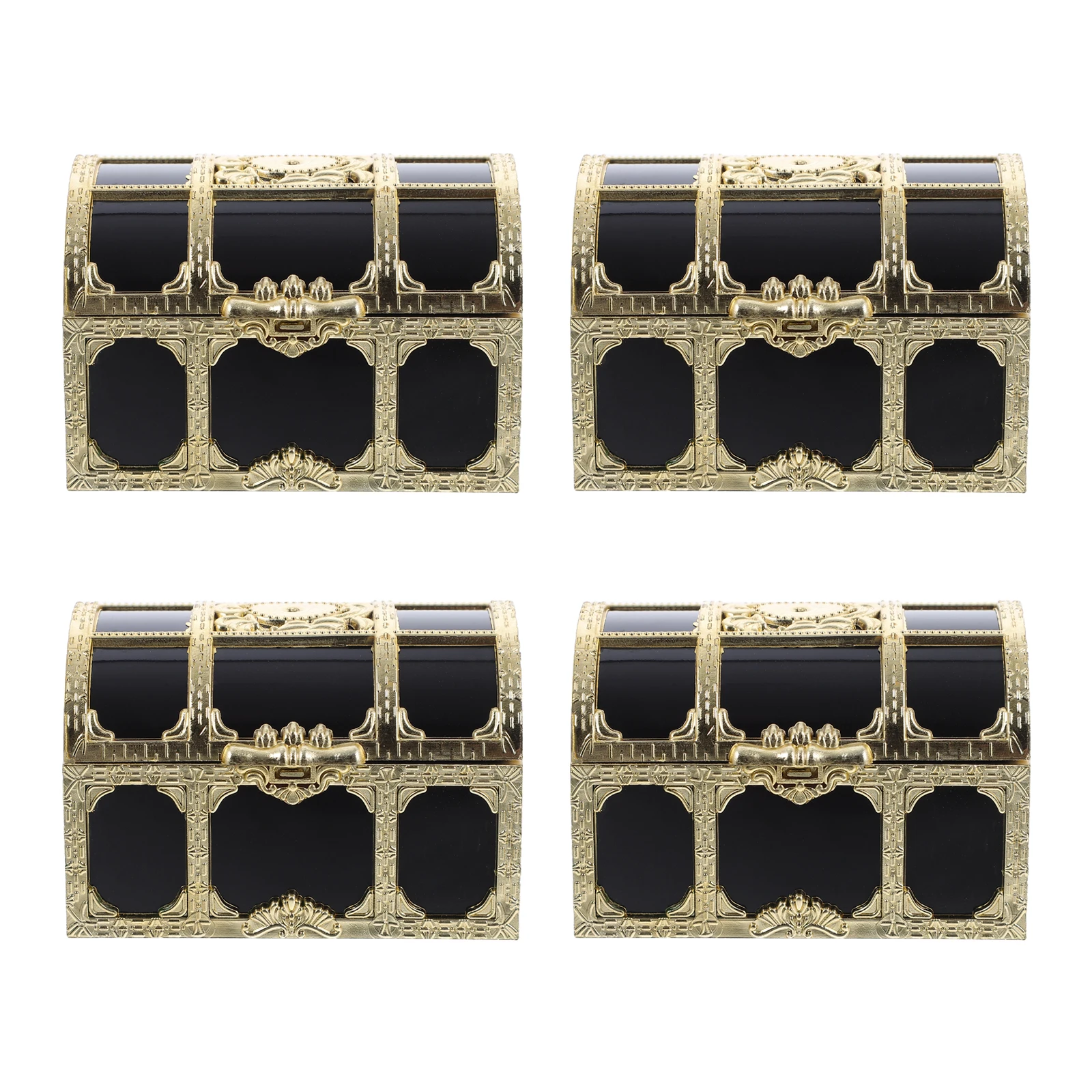 

12 Pcs Pirate Treasure Chest Sugar Box Plastic Waterproof Storage Hollow Party Favor Toy Cake Decor