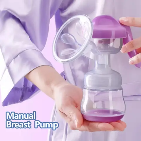 2 and 1 manual breast pump and baby bottle food grade PP, safe breast pump with pacifier, portable travel, practical gift
