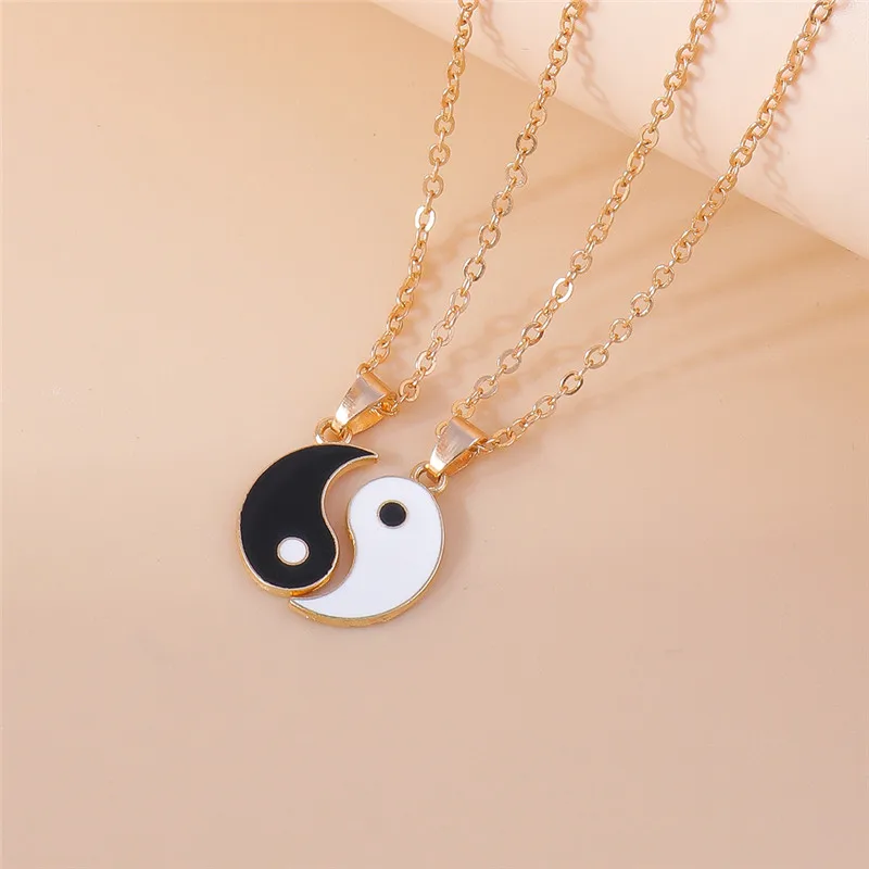 Aihua Nette Emaille Halloween Vampire Kreuz Sarg Freundschaft Paar Halsketten Für Frauen Männer BFF Beste Freundin Halsketten Schmuck – Detail 16