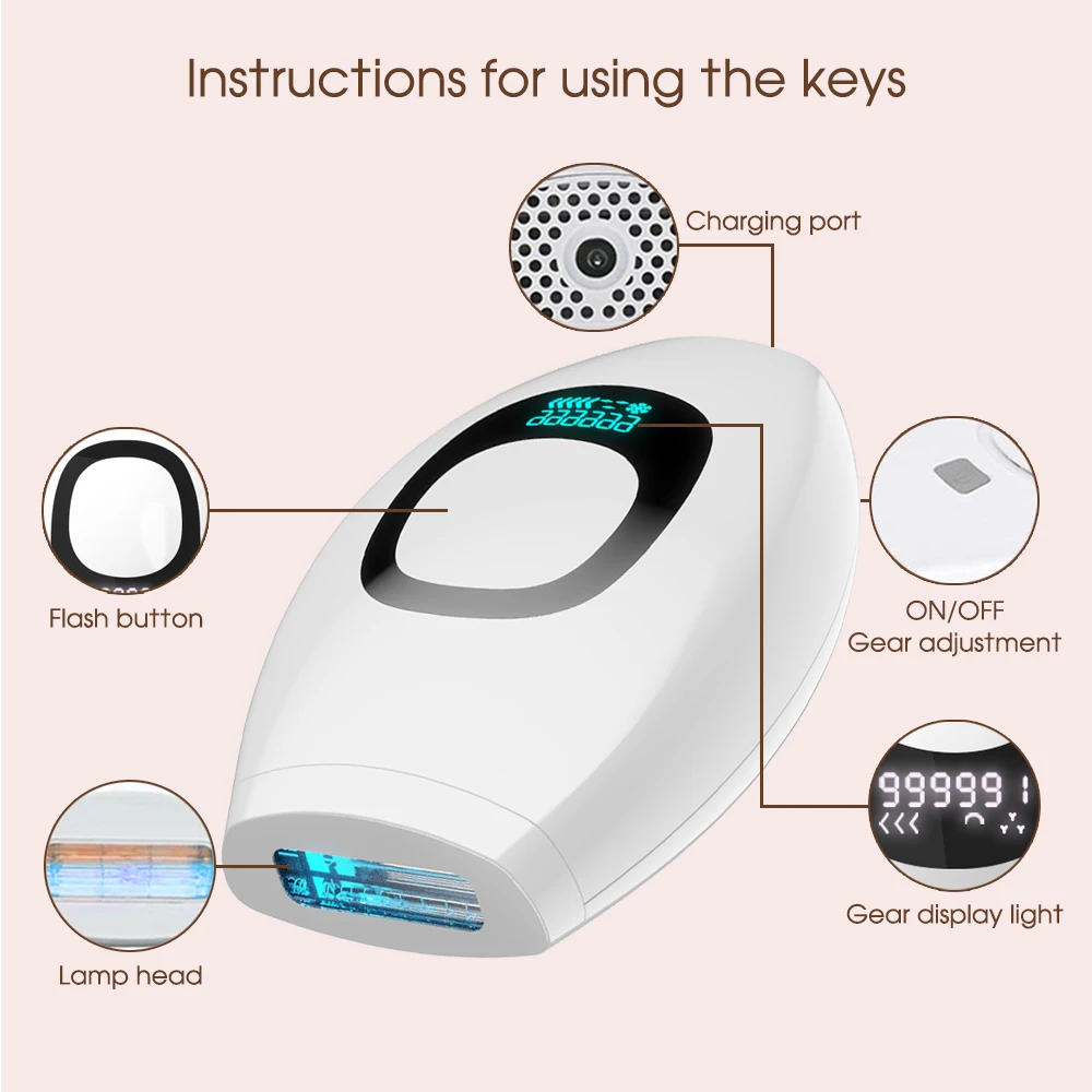 999,900 Flashes Bikinis IPL Pulses Epilator Painless Laser Hair Removal Facial Professional Depilator Devices LCD Display