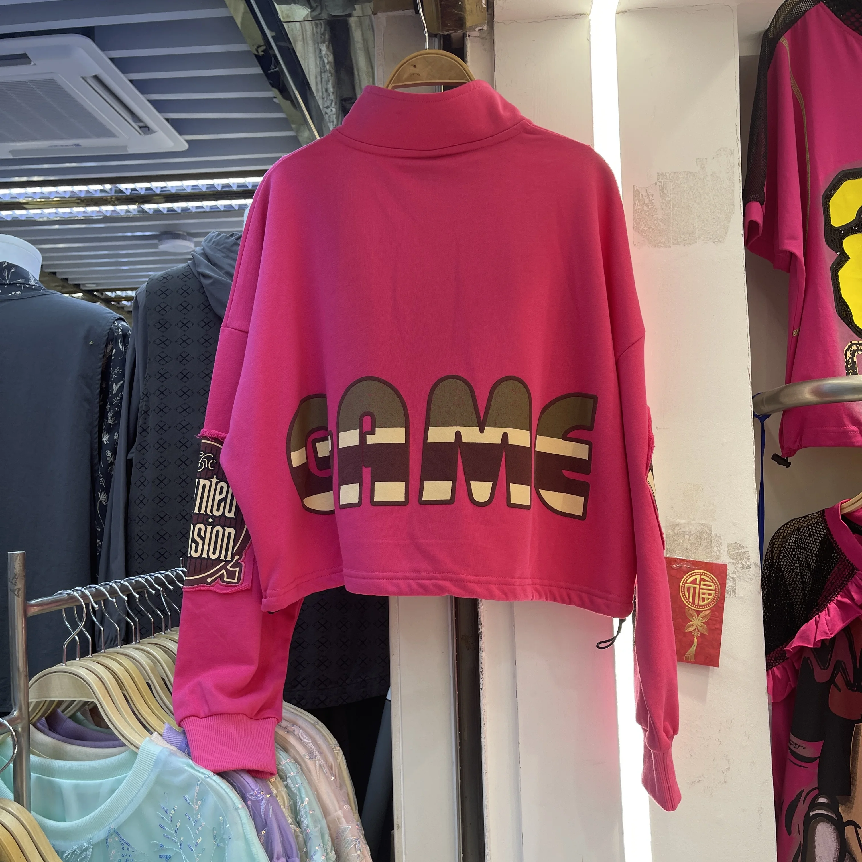 2025 Spring and Autumn New Korean Style Loose Versatile Zip Up Pullover Top for Women Long Sleeve Stand Collar Short Sweatshirts