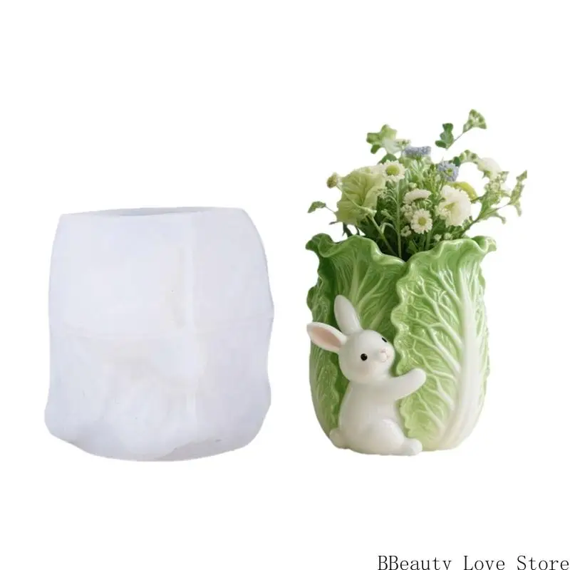 

Многофункциональная силиконовая форма для кроликов, аксессуар для горшка для капусты с цементом, принадлежности для изготовления