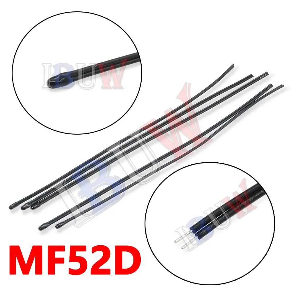 10PCS NTC Thermistor Thermal Resistor MF52B MF52D 10K 100K Probe strap wire B3950 B3435 1% 10CM Temperature control sensor