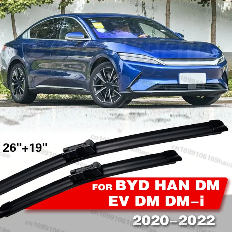 Car Wipers Rubber For BYD HAN DM EV DM DM-i Front Blade Brushes Cutter Automobiles Parts Accessories Windscreen Wipers 26"+19"