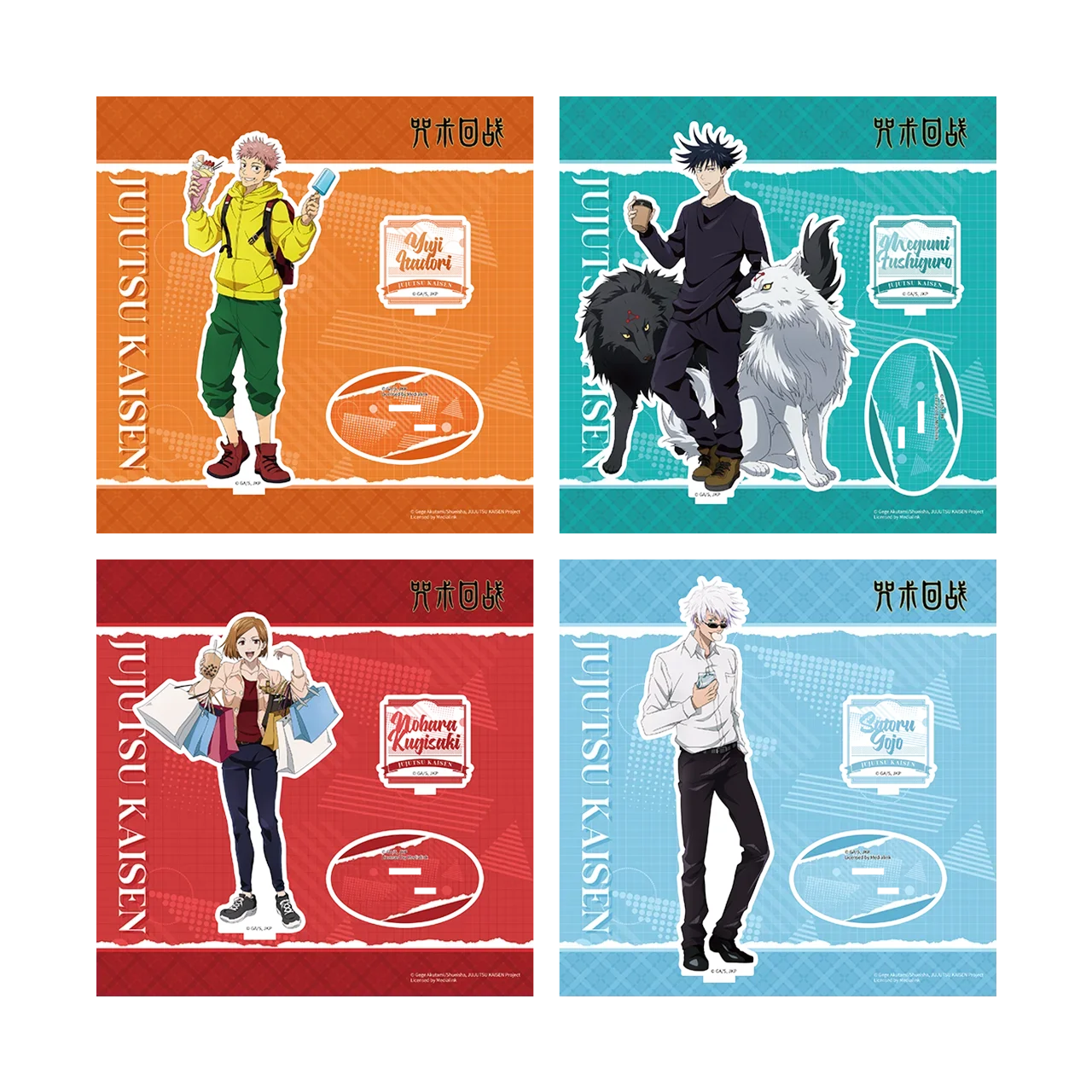 Anime Game Jujutsu Kaisen Satoru Gojo Itadori Yuji Fushiguro Megumi Kugisaki Nobara Drinks series Cosplay Acrylic Standing sign