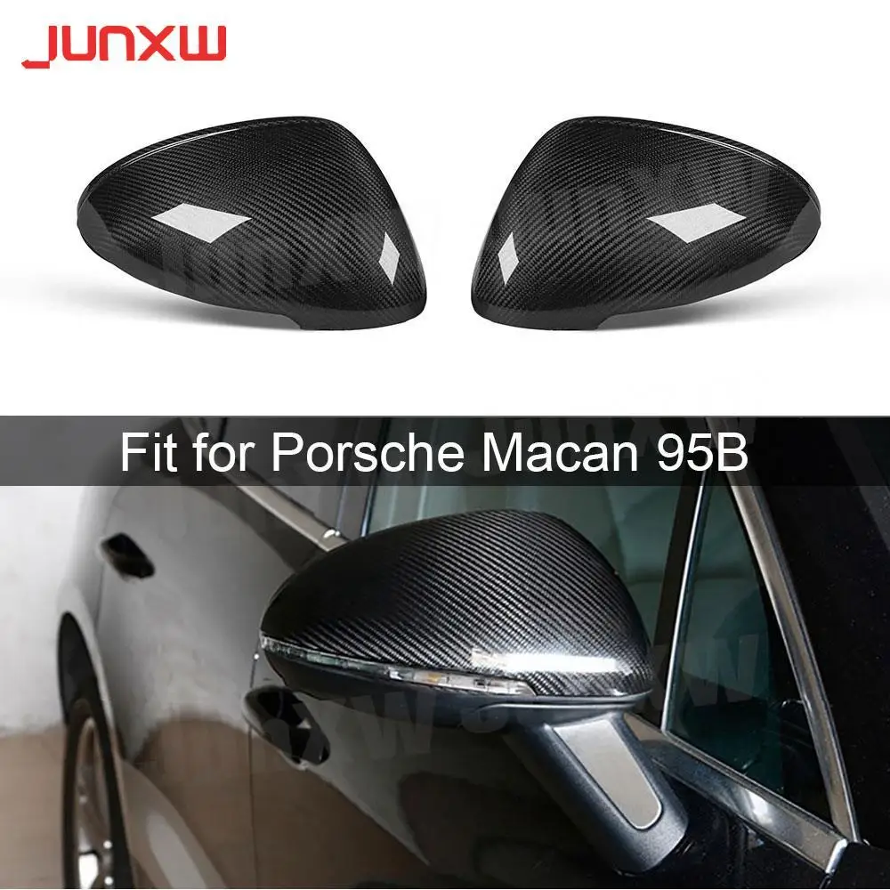 

Dry Carbon Door Side Rearview Mirror Covers Shell Trim For Porsche Macan 95B 2014-2021 With lane Assist