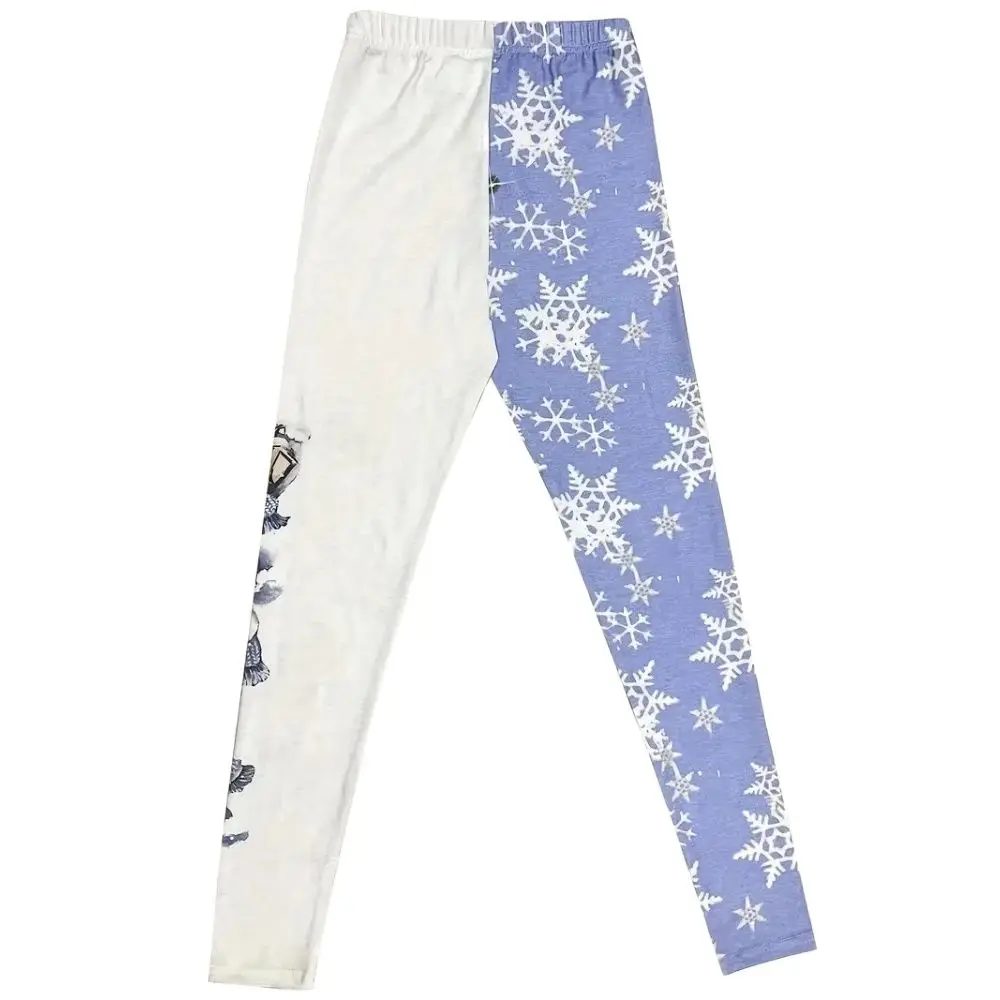 Christmas snowflake print stretch comfortable slim-fit hip lift tights casual leggings for women with a festive vibe