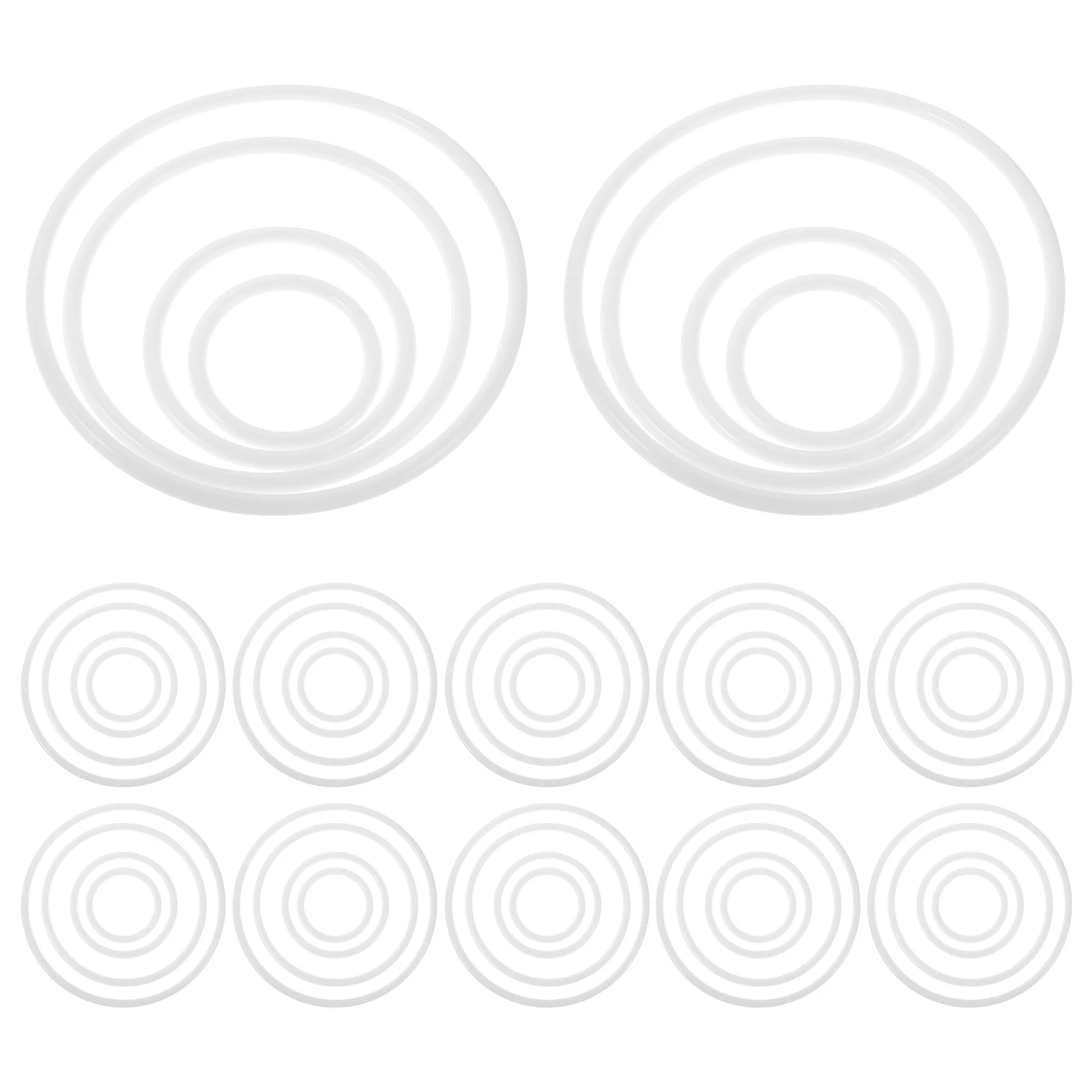 

50 Pcs Ring Handmade Dream Catcher Dreamcatcher Supplies Wreath Craft Rings Plastic Circles White