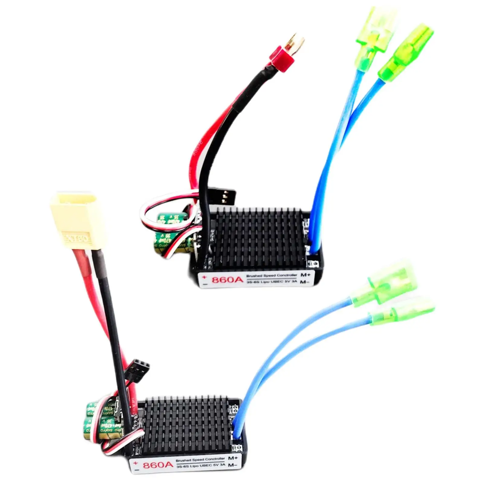 Bidirectional RC ESC Replacement High Voltage Waterproof 860A 12V-24V Brush ESC for RC Tank Boat Car Vehicle