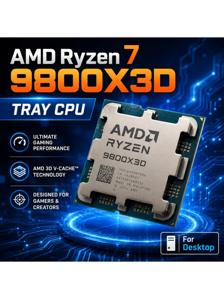 AMD Ryzen 7 9800X3D Prozessor 8-Kern 16-Thread AM5 Desktop-CPU 3D V-Cache Gaming-Prozessor Tray Ohne Box