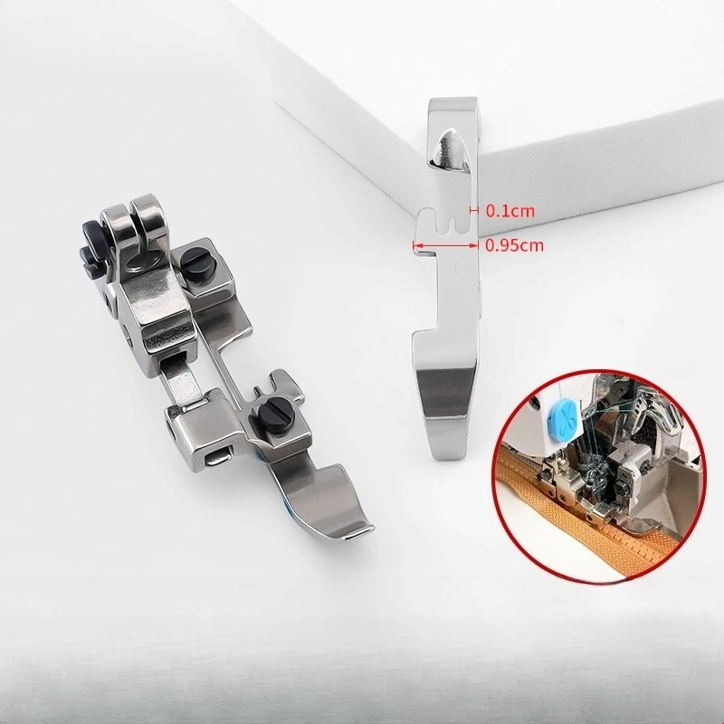 Nueva máquina copiadora de bordes mejorada sobre prensatelas de costura estrecha, repuesto para máquina de coser industrial ajustable con desviación anti-run