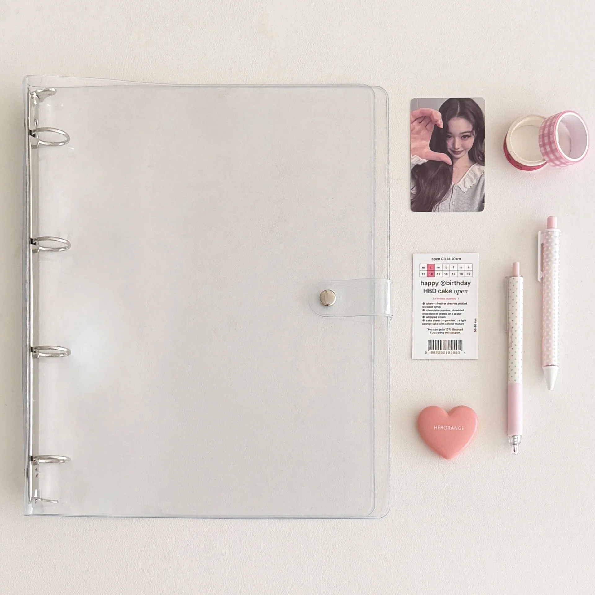 A4 Soft PVC Cover Loose Leaf Binder Notebook Removable Minimalist Aesthetic Journal Book Multi‑Purpose Sticker Storage Photo