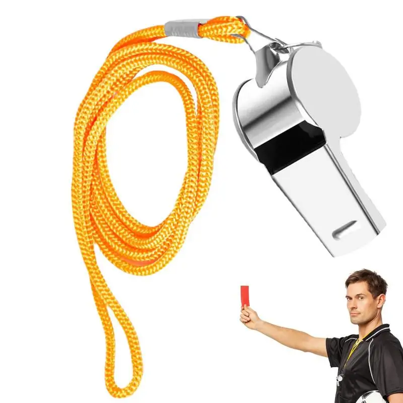 

Referee Whistle Metal Sports Whistles with Lanyard Ref Whistles for Adults Loud Crisp Sound Whistle for Coaches Referees