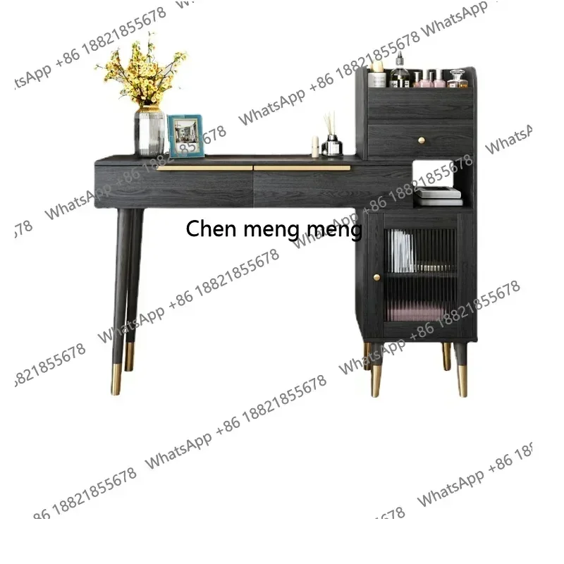 DD  zqLight Luxury Dressing Table Bedroom Modern Minimalist Dresser etractable Makeup Table Storage Cabinet Integrated