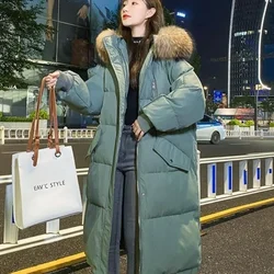 Parkas cálidas con capucha para mujer, abrigos largos acolchados de algodón, chaquetas gruesas, ropa de invierno, moda